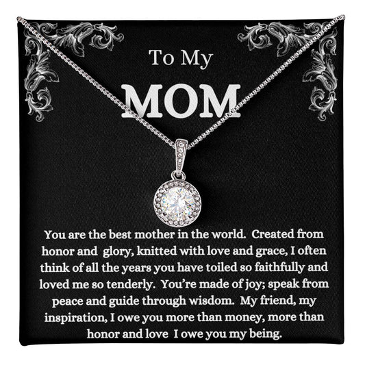 To My Mom beautiful necklace & message card