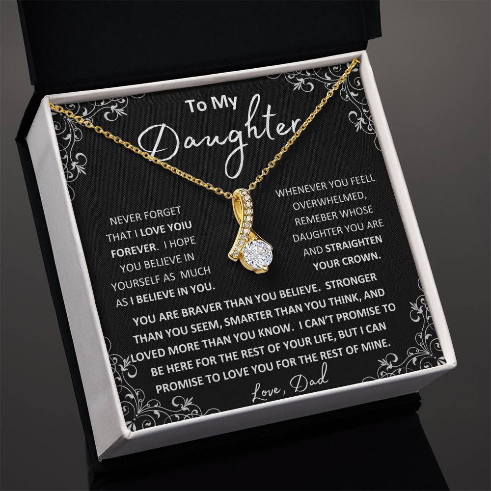 To My Beautiful Daughter Love Dad | Necklace and Message card