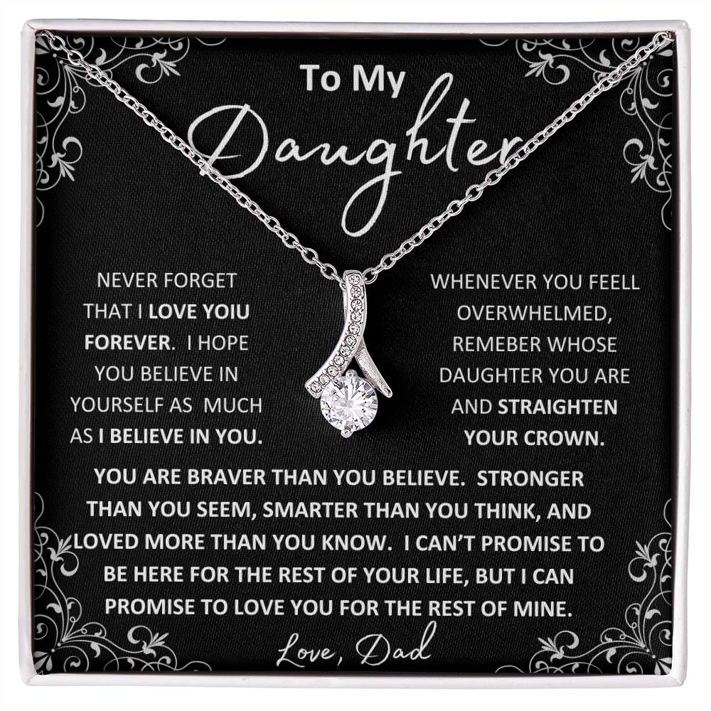 To My Beautiful Daughter Love Dad | Necklace and Message card