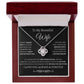 BW To My Wife/Love Knot necklace and message