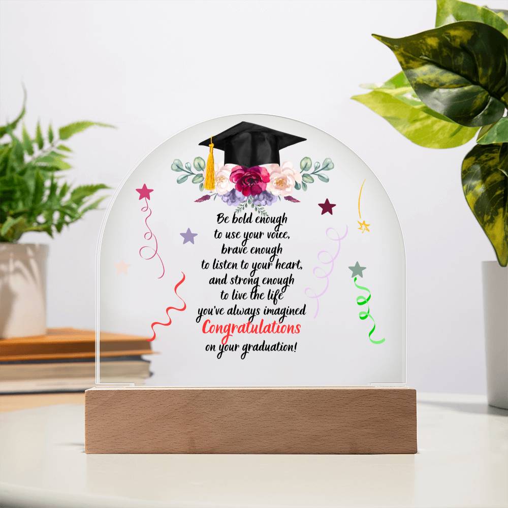 Graduation domed acrylic plaque