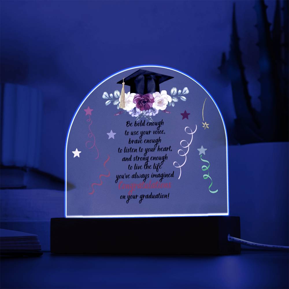 Graduation domed acrylic plaque