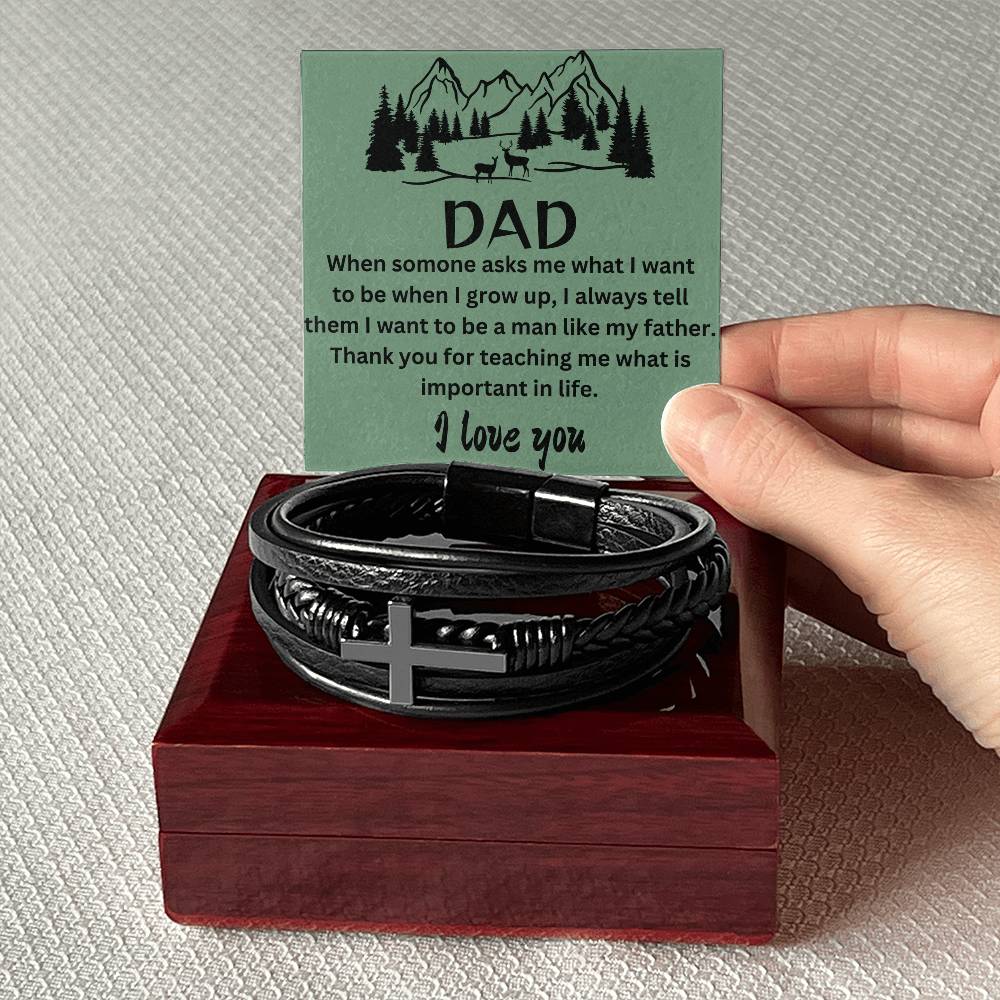 Cross Bracelet with message for Father's Day