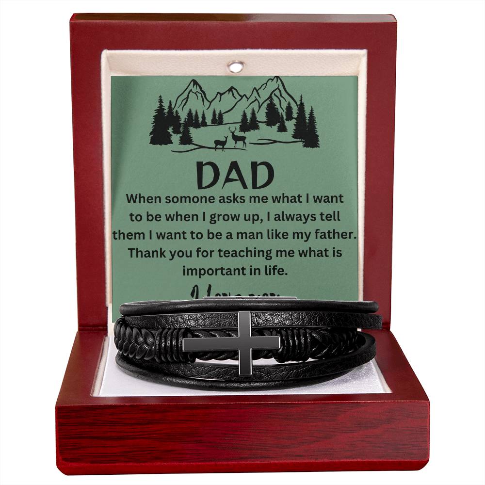 Cross Bracelet with message for Father's Day